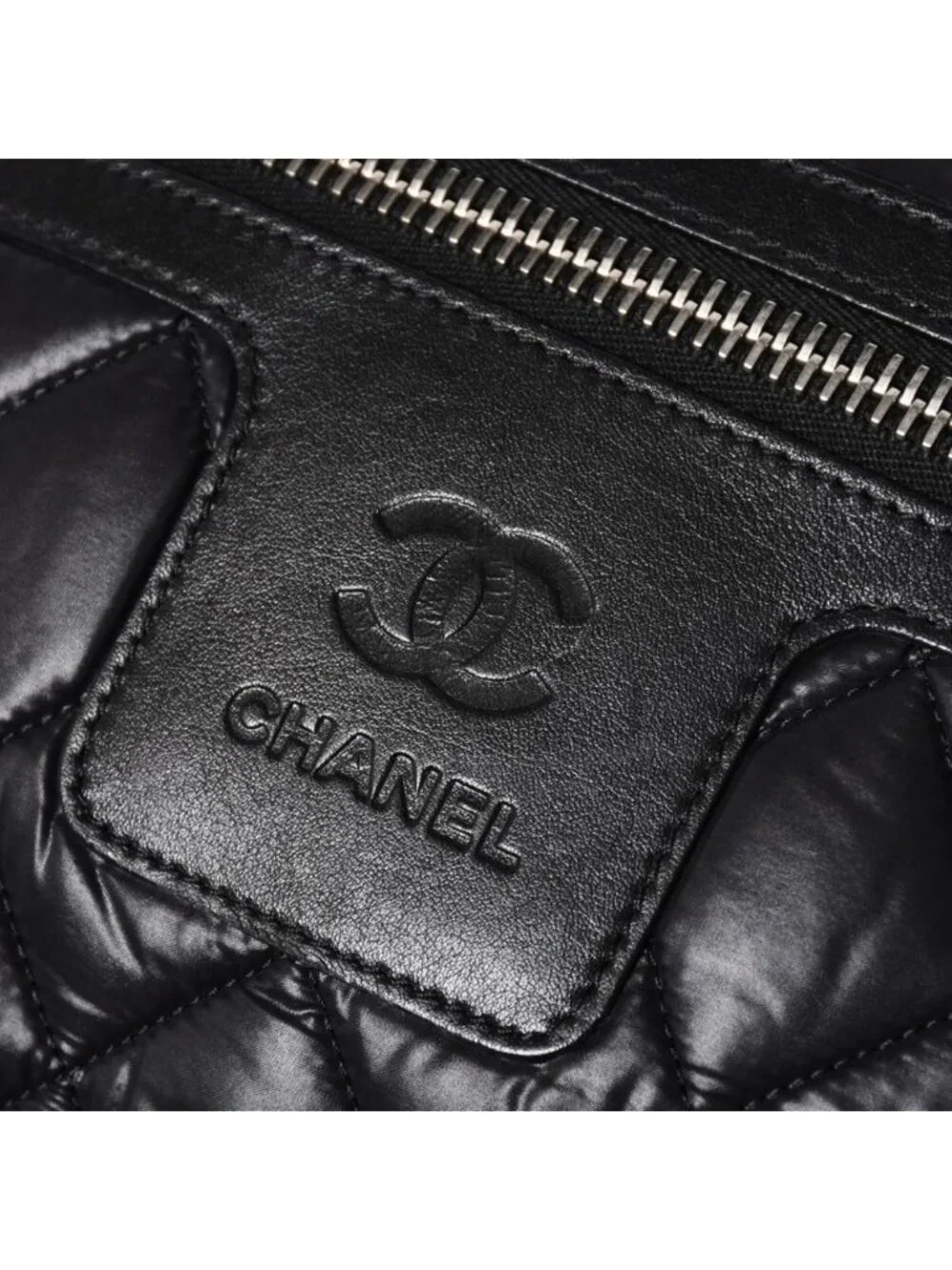 Chanel Coco Cocoon Backpack Leather Black Silver
